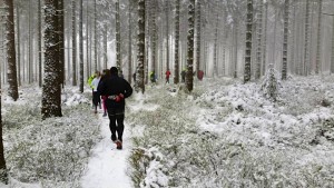 Trailrun in der verschneiten Eifel